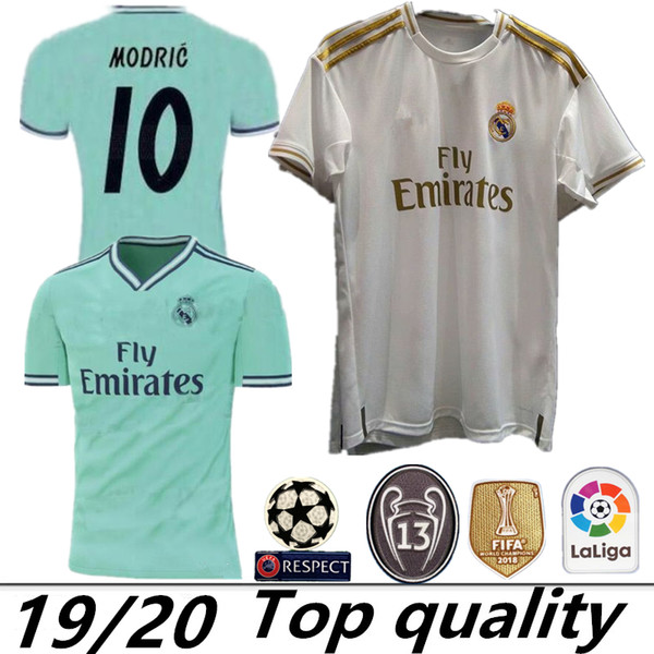 HAZARD 2019 2020 Real madrid soccer jerseys home white Gold away black BENZEMA MODRIC BALE third green football shirt camisetas de futbol