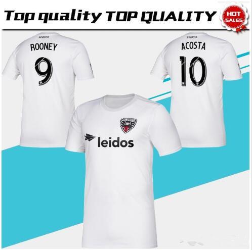 2019 MLS Washington DC United Soccer Jerseys #9 ROONEY away white Soccer Shirt 2019 #10 ACOSTA Football Uniform Size S-XXL