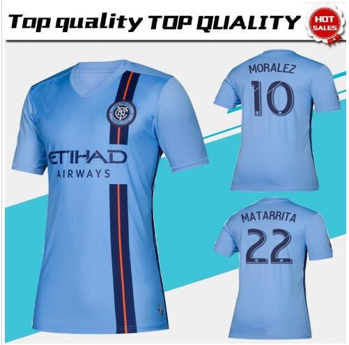 2019 MLS NEW YORK CITY FC Soccer Jerseys #10 MORALEZ #8 RING NEW YORK CITY FC Home BLUE Soccer Shirt 2019 Football Uniform Size S-XXL