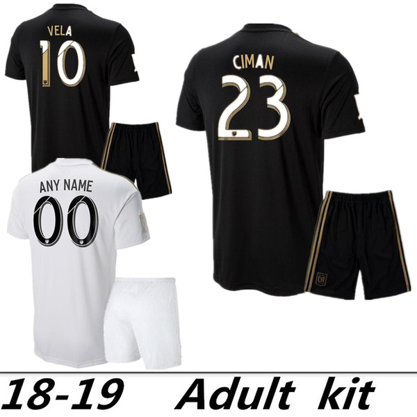 adult Sets LAFC 2018 men Los Angeles fc Carlos Vela Soccer Jerseys kits 18 19 GABER ROSSI CIMAN ZIMMERMAN Football Shirt Free shipping