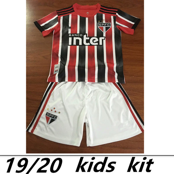 Kids kit Sao Paulo soccer jersey home white away 2020 Brazil youth boy Child NENE DIEGO SOUZA B. ALVES 2019 CUEVAS JUCILEI Football shirts