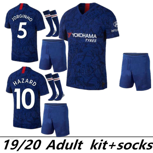 ADULT KIT 19 20 hazard soccer JerseyS Giroud 2019 2020 HIGUAIN JORGINHO home away FABREGAS morata PEDRO 7 KANTE MEN SETS football shirts