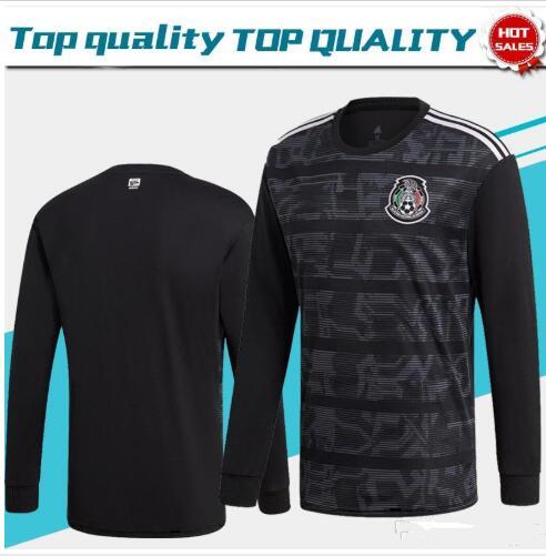 2019 Long Sleeve Mexico National Team Home Soccer Jerseys 19/20 Adult Football Uniform Soccer Shirts Long Sleeve Football Jersey On Sales