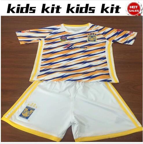 2019 Kids soccer Jersey Tigers UANL Third kit 19/20 Child Mexico Club Football Shirts home Boy soccer Kit 2019 shirt+pants