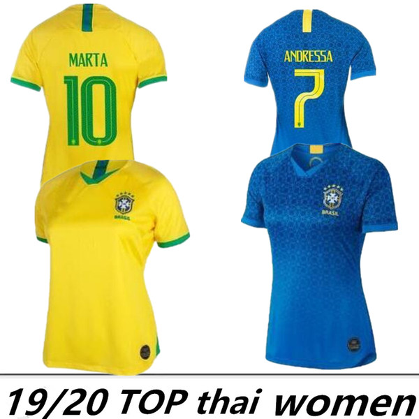 2019 Brazil women soccer Jerseys home Brasil MARTA ADRIANA DEBINHA ANDRESSA 19 20 jersey 2020 football shirts