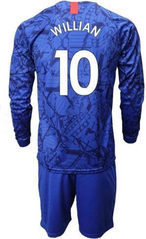 Long Sleeve Customized 19-20 home men 10 Willian 7 Kanté 22 PULISIC Soccer Jersey With Short Sets,9 Abraham 8 BAKlEY football uniform sets