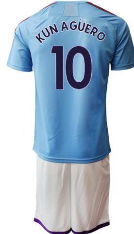 19-20 Customized 10 Kun Agüero 17 De bruyne 19 Sané 7 Sterling 33 G.Jesus Soccer Set With Shorts,Custom 47 Foden 21 Silva Soccer Uniforms