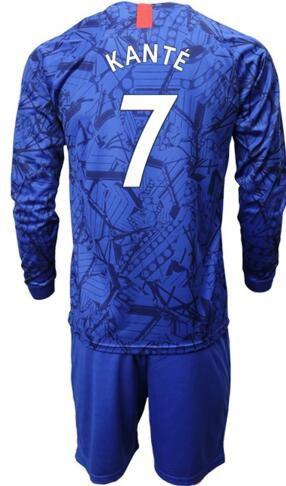 Long Sleeve 19-20 home men 10 Willian 7 Kanté 22 PULISIC 9 Abraham 8 BAKlEY Soccer Jersey With Short Sets, Customized yakuda's uniform wears