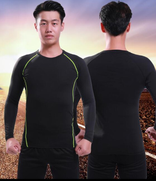 online quick drying sports tights long sleeve men's football training base shirt running Yoga suit breathable fitness suit Soccer Training