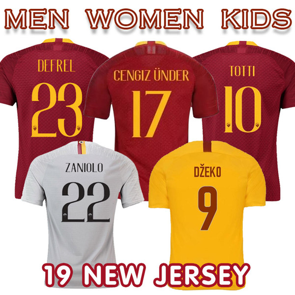 2019 TOTTI rome jersey DZEKO PEROTTI PASTORE soccer jersey football kit shirt DE ROSSI JESUS as maillot de foot home men women kids