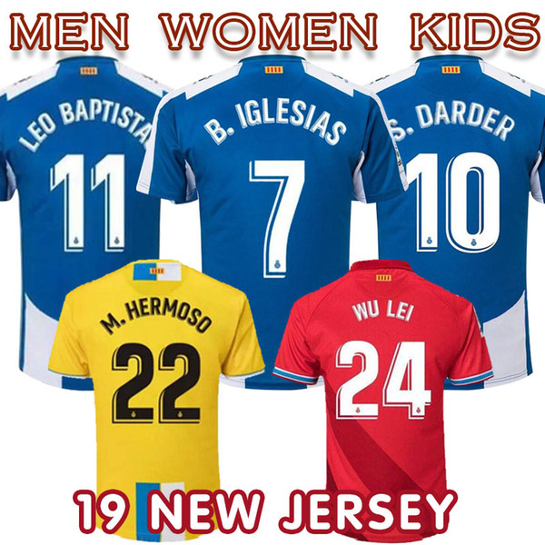 2019 RCD Espanyol WU LEI Soccer Jerseys home away third men kids IGLESIAS SERGIO Futbol Camisetas Real Club Deportivofútbol Shirt