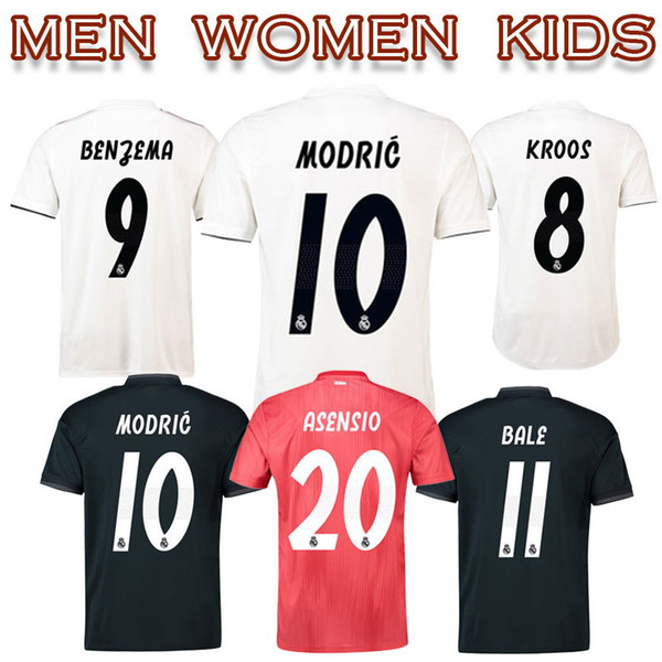 2019 Real Madrid soccer jersey ASENSIO MODRIC BENZEMA JR BALE ISCO KROOS thailand Champions League Home away second football shirts