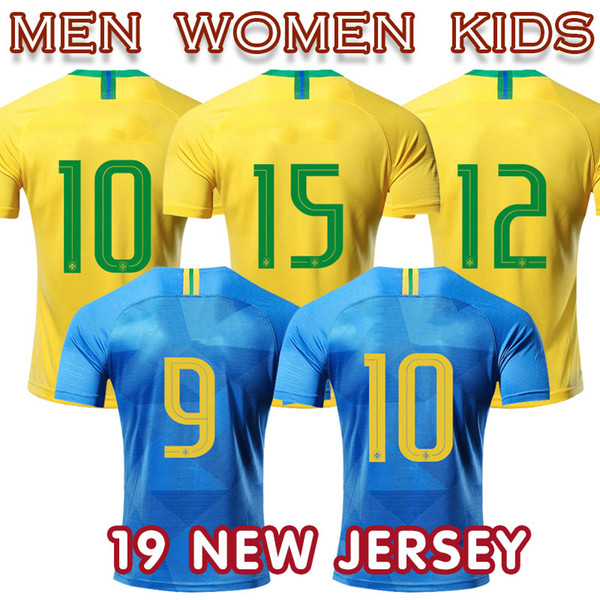 2018 Brassil maillot football National Team soccer jersey Neimar P.Caoutinhou Gesus William men women kids away home