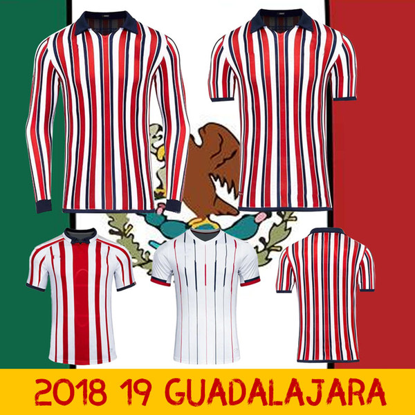 Chivas de Guadalajara 201819 Japan Soccer Jerseys Long Sleeve Kit Soccer Jersey Thailand MEXICO Club World Cup Kids Women football shirt