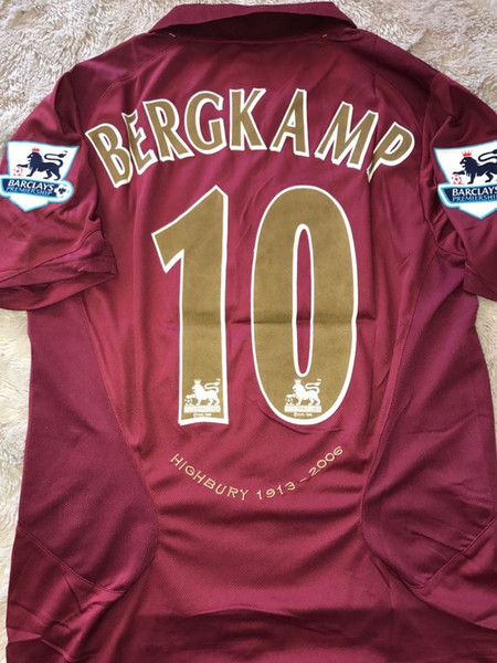 2005 2006 Final Vintage Retro Henry Bergkamp Jersey Soccer Shirt