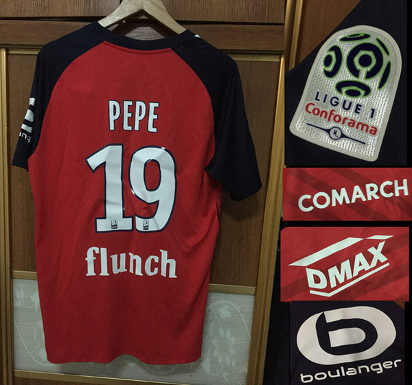 2019 Lille Jersey PEPE Shirt Fonte Leao With All Sponsor Patch Customize Any Name Number