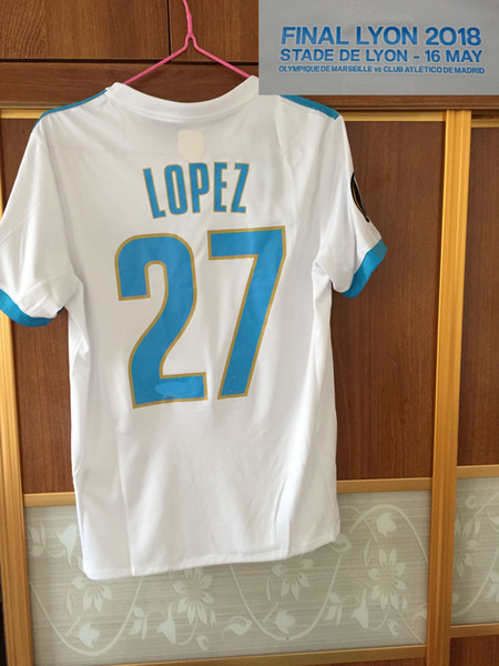 208 OM Champions UCL Final jersey Thauvin L.GUSTAVO Payet LOPEZ WIth All Sponsor Sport SHirt