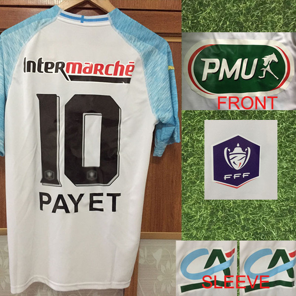 2019 Coupe de france Jersey Payet Thauvin L.GUSTAVO Balotelli WIth All SPonsor Soccer SHirt