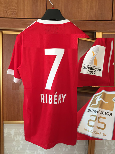 2017 Super Cup Match Worn Player Issue Jersey Lewandowski Muller Hummels Robben Ribery Bundesliga Customize Any Name Number Sports Shirt