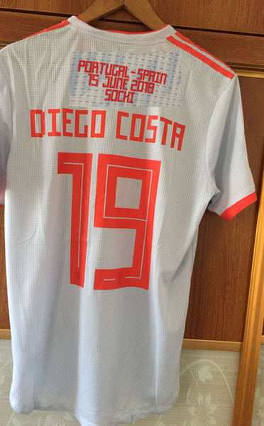 2018 Match Worn Player Issue A.iniesta Isco Diego COsta Asensio With Match Details Customize Any Name Any Number Soccer Shirt