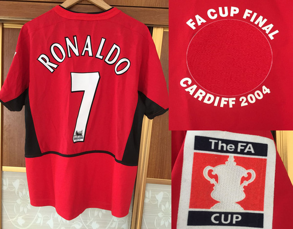 2004 THE FA CUP FINAL Ronaldo Soccer Jersey Retro Giggs v.Nistelrooy Solskjaer Keane Vintage Classic Shirt Camisa de futebol Sports Shirts