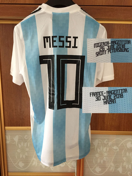 2018 Match Worn Player Issue Messi Kun Aguero Dybala With Match Details Can Custom Any Player Any Name Any Number Soccer Jersey