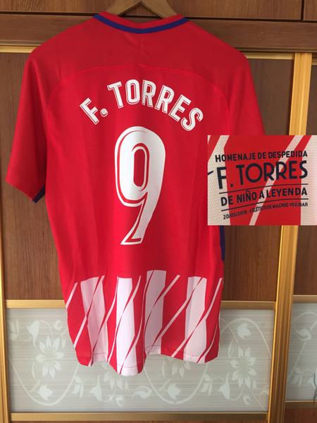 2018 Farewell F.Torres Game Match Worn Player Issue Griezmann Saul Gabi With Match Details Soccer Jersey Shirt