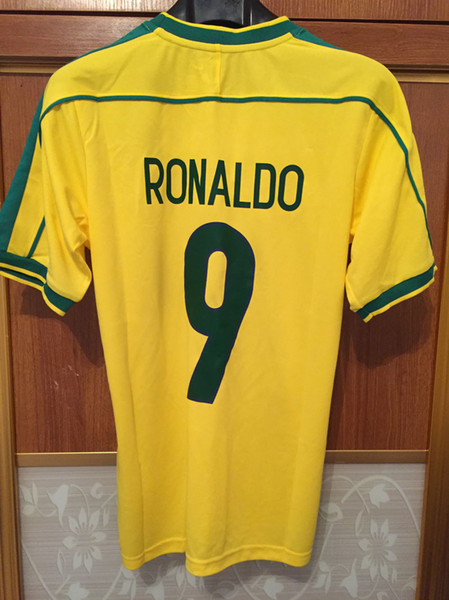 1998 Final Jersey Ronaldo Rivaldo Cafu Carlos Soccer Jersey With The Match Detaisl 1998