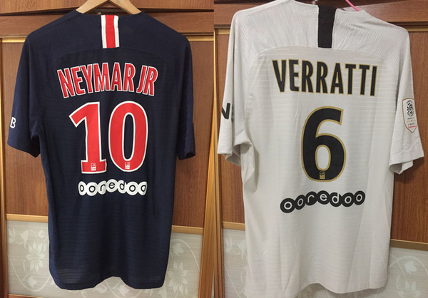 Ligue 1 Match Worn Player Issue Jersey Neymar JR Mbappe Di Maria Cavani Verratti With Thermotag Soccer Jersey Maillot