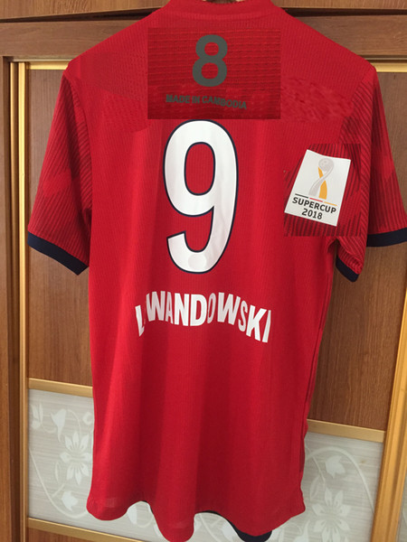 2018 Match Worn Player Issue Super Cup Jersey Lewandowski Muller Can Customize Any Player Any Name Number Sports Shirts