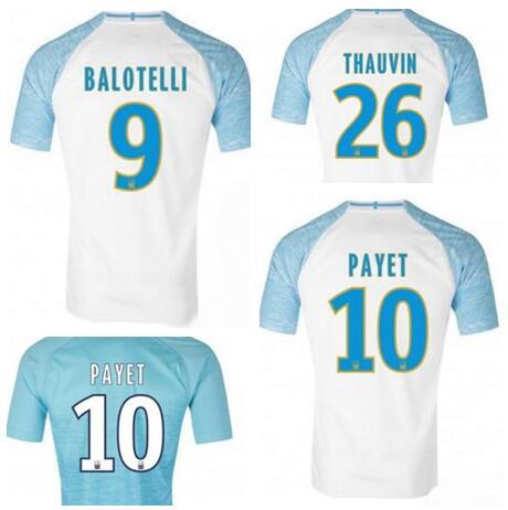 18-19 Marseille Home 9 BALOTELLI 10 PAYET Customized Thai Quality jerseys near me,28 GERMAIN 14 CLINTON 19 L.GUSTAVO 26 THAUVIN Custom wears