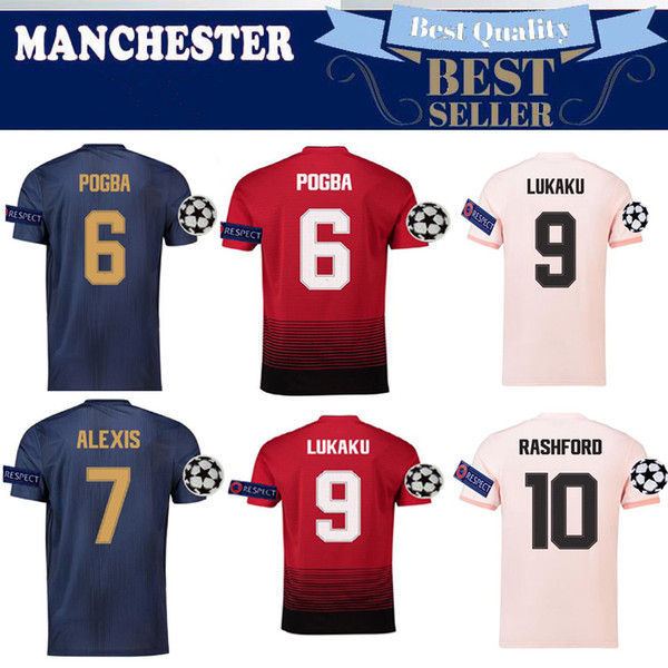 2019 Manchester Lukaku ALEXIS utd United Soccer Jerseys 18 19 Champions League PAUL POGBA MARTIAL Football Shirt RASHFORD football jersey