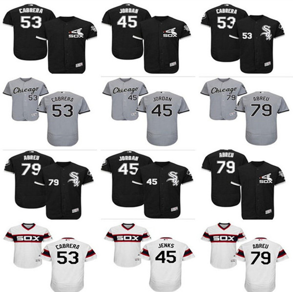 2018 custom Men's women youth Majestic Chicago White Sox Jersey #45 Michael MJ 53 Melky Cabrera 79 Jose Abreu home kids Baseball Jerseys