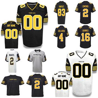 2018 Custom Men/women/Youth Canada Jersey New Hamilton Tiger Cats Jerseys 2 Johnny Manziel White Black Embroidered Jersey