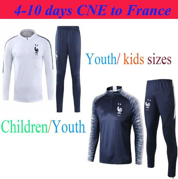 Maillot Equipe de France Foot enfants 2019 survetement kids 18/19 football 2 etoiles dortmund om real madrid soccer tracksuit francia