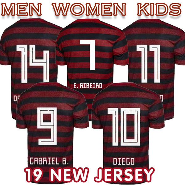 2019 Thiland CR home women Flamengo soccer jersey 19 20 football Camisa de futebol GUERRERO DIEGO football jersey cheap and fine Adult