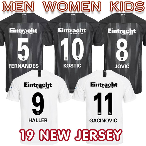 201819 Frankfurt Europa Leagu Soccer Jerseys REBIC FERNANDES DE GUZMAN JOVIC Home Away Third Football Shirt Men Kids uniforms