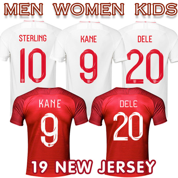 2018 Englander maillot football National Team soccer jersey KANE STTERLING RASHFORDER DELER men women kids away home