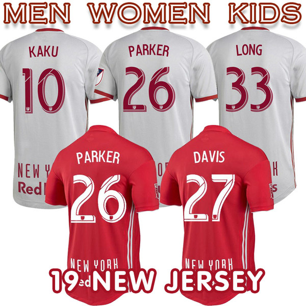 2019 MLS NewYork RB Top Thailand Quality Soccer Jerseys KAKU PARKER Home away Football Shirt 2019 Football Uniform