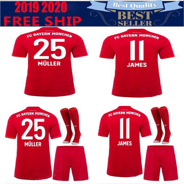 Thailand Bayern Munich Soccer jersey JAMES RODRIGUEZ 2019 2020 LEWANDOWSKI MULLER KIMMICH 19 20 HUMMELS Football shirt Champions