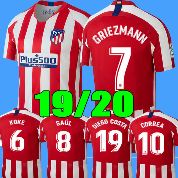 19 20 soccer jersey Atletico Madrid 2019 2020 GRIEZMANN KOKE GABI SAUL DIEGO COSTA GODIN Adult men football shirt uniforms