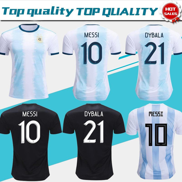 2019 Argentina Soccer Jerseys Argentina Home soccer Shirt 2018 #10 MESSI #9 AGUERO #21DYBALA #11 DI MARIA away football uniform size S-3XL