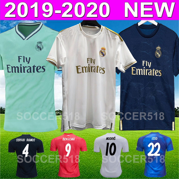 Top 2019 2020 Real Madrid new white soccer jersey third away green football jersey ISCO SERGIO RAMOS camiseta de fútbol ZIDANE maillots de