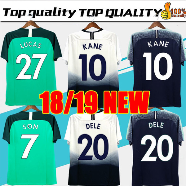 Thai quality KANE spurs Soccer Jersey 2018 2019 LAMELA ERIKSEN DELE SON jersey 18 19 Football kit shirt Men and KIDS KIT SET uniform