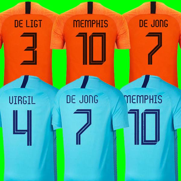 2019 2020 Netherlands soccer jerseys DE JONG Holland football kits shirt DE LIGT VAN DIJK VIRGIL jersey STROOTMAN MEMPHIS PROMES football