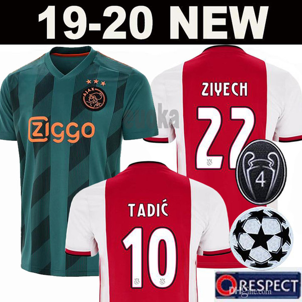 2019 2020 Ajax FC Soccer Jerseys home kids kits 19/20 Customized #7 NERES # 10 TADIC #4 DE LIGT #22 ZIYECH Football Shirt