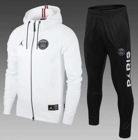 PSG white Paris hoodie soccer jacket 2018/19 psg tracksuit football jacket MBAPPE champion Survêtement Jordam X psg hoodie