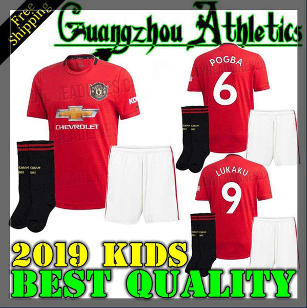 19 20 kids kit manchester lukaku soccer jersey home 2019 2020 Man pogba alexis RASHFORD LINGARD united football shirt