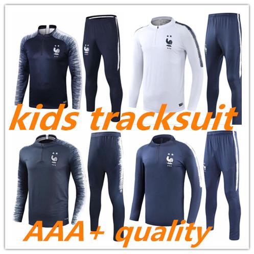 2018 French world cup champions kids tracksuit 2 stars Two home GRIEZMANN 18 19 POGBA DEMBELE MBAPPE KANTE GIROUD Matuidi boys training suit