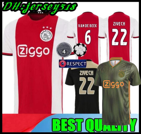 19 20 DE JONG TADIC 2018 2019 2020 AJAX FC soccer jersey DOLBERG HUNTELAAR ZIYECH DE LIGT CRUYFF jerseys champions football shirt